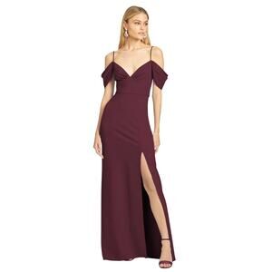 Sachin & Babi Brittany Stretch Crepe Deep Wine Gown Womens Size 10